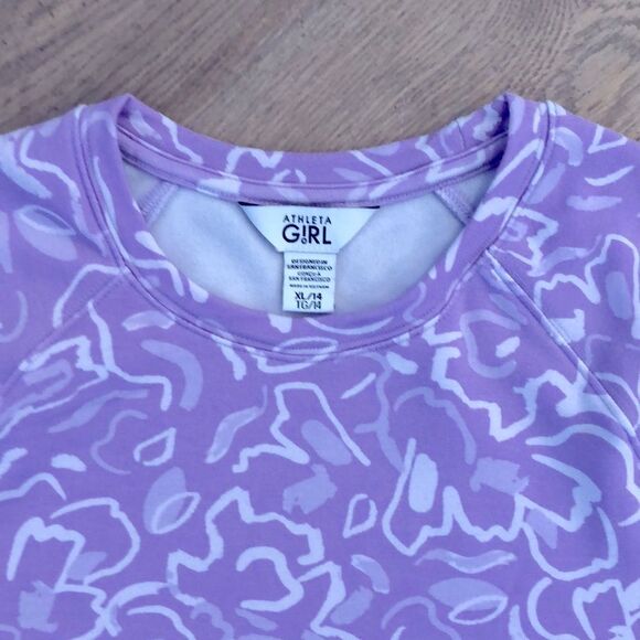 Athleta Girl Purple Crewneck Sweatshirt with Pockets and Thumb Holes (XL/14) - Picture 3 of 5